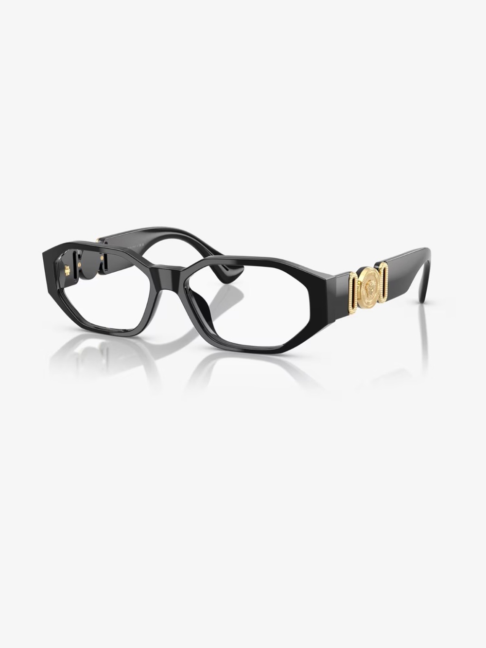Versace Black Glasses with Gold Medusa Accent